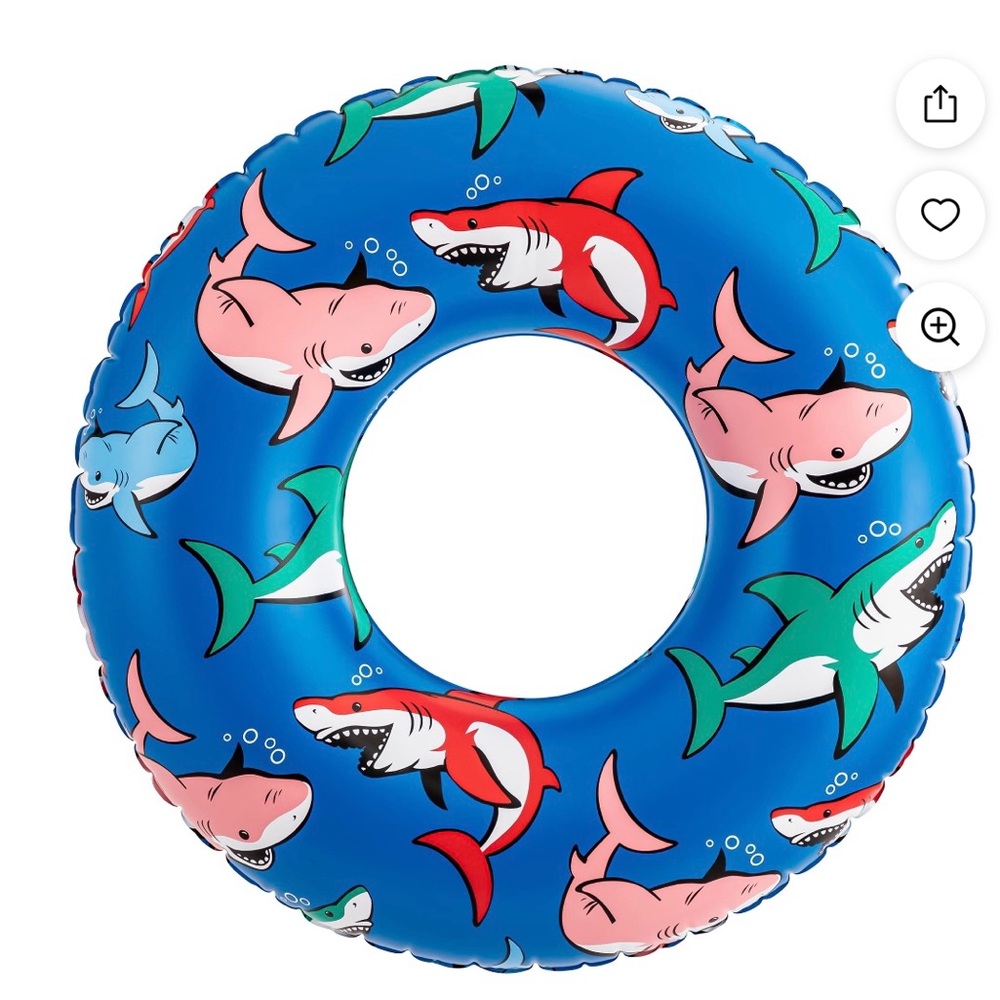 Two Colorful Shark Pattern Swim Rings